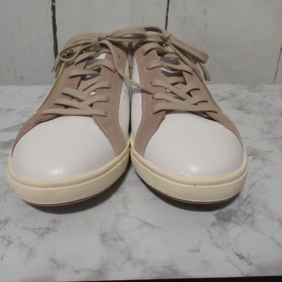 Mephisto Nikita Sneakers 10 White Tan Leather Suede Zip Comfort - Picture 4 of 10